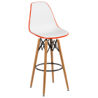 Стілець барний Tilia Eos-V ніжки букові помаранчевий - біла слонова кістка