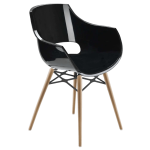 Кресло Papatya Opal-Wox черное, рама натуральный бук