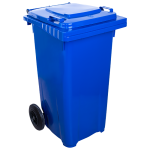 Бак для мусора на колесах с ручкой 120 л синий