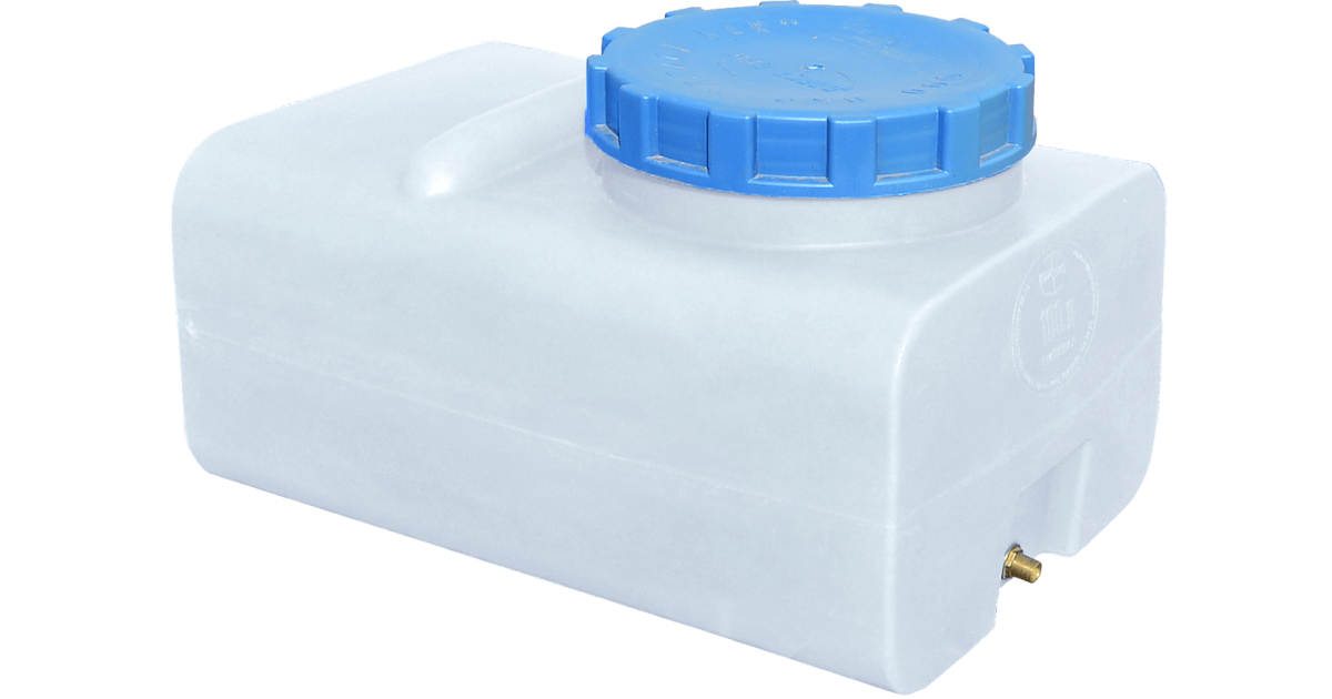 Емкость пластиковая квадратная пищевая 100 литров однослойная белая, синяя