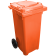 Бак для мусора на колесах с ручкой 120 л оранжевый