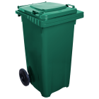 Бак для сміття на колесах з ручкою 120 л зелений