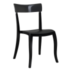 Стул Papatya Hera-S черное сиденье, верх прозрачно-дымчатый