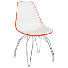 Стілець Tilia Eos-M ніжки металеві хромовані помаранчевий - біла слонова кістка
