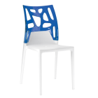 Стілець Papatya Ego-Rock біле сидіння, верх прозоро-синій