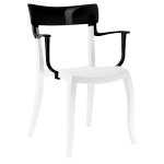 Кресло Papatya Hera-K белое сиденье, верх черный