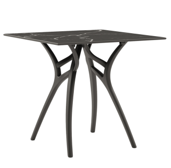 Стол Tilia Ivy-L 77 х 77 см столешница черный мрамор ножки черные
