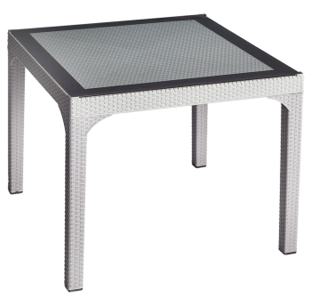 Стол квадратный Irak Plastik Comfort 90x90 под ротанг серый