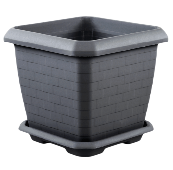 Горщик для квітів з піддоном Hisar 25,5 л антрацитовий
