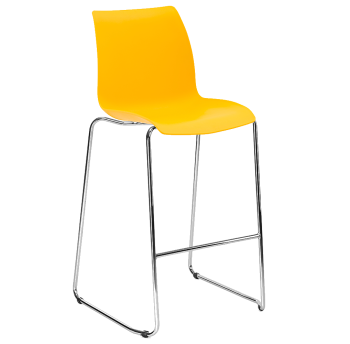 Стілець барний Tilia Laser ніжки хромовані жовтий