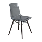 Стілець Papatya X-Treme S Wox прозоро-димчастий, ніжки бук венге лак