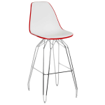 Стілець барний Tilia Eos-M ніжки металеві хромовані червоний - біла слонова кістка