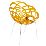 Кресло Papatya Flora-ML прозрачно-желтое сиденье, ножки хром Кресло Papatya Flora-ML прозрачно-желтое сиденье, ножки хром