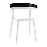 Кресло Papatya Luna белое сиденье, верх черный