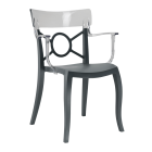 Крісло Papatya Opera-K сидіння антрацит, верх прозоро-димчастий