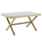 Стіл Tilia Osaka-X 150 x 90 см стільниця зі скла кавовий