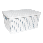 Кошик під ротанг з кришкою 18 л білий