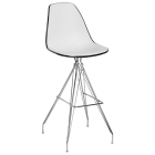 Стілець барний Tilia Eos-X ніжки металеві хромовані чорний - біла слонова кістка