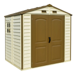 Сарай пластиковий StoreAll 245x168x220 см слонова кістка, коричний дах Сарай пластиковий StoreAll 245x168x220 см слонова кістка, коричний дах