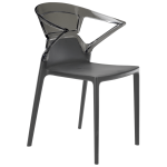 Кресло Papatya Ego-K антрацит сиденье, верх прозрачно-дымчатый