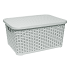 Кошик під ротанг з кришкою 18 л світло-сірий