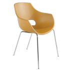 Кресло Papatya Opal матовое желтое, база хром