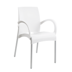 Кресло Papatya Vital-K белое, база алюминий