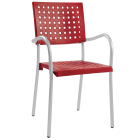 Крісло Papatya Karea червоний, база алюміній