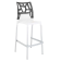 Барний стілець Papatya Ego-Rock біле сидіння, верх прозоро-димчастий