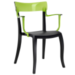 Кресло Papatya Hera-K черное сиденье, верх прозрачно-зеленый