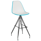 Стілець барний Tilia Eos-X ніжки металеві фарбовані бірюзовий - біла слонова кістка