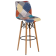 Стілець барний Tilia Laser-V ніжки букові, сидіння з тканиною PATCHWORK
