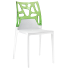 Стілець Papatya Ego-Rock біле сидіння, верх прозоро-зелений