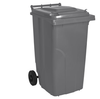 Бак для мусора на колесах с ручкой 240 л серый