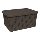 Кошик під ротанг з кришкою 10 л темно-коричневий