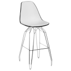 Стілець барний Tilia Eos-M ніжки металеві хромовані чорний - біла слонова кістка