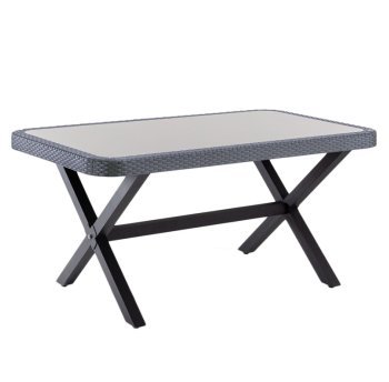 Стіл Tilia Osaka-X 150 x 90 см стільниця в склі антрацитовий