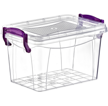 Контейнер на засувках прямокутний глибокий 1 л прозорий