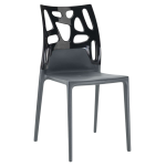 Стул Papatya Ego-Rock антрацит сиденье, верх черный