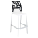 Барний стілець Papatya Ego-Rock біле сидіння, верх чорний