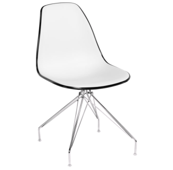 Стілець Tilia Eos-X ніжки металеві хромовані чорний - біла слонова кістка