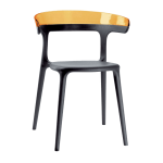 Кресло Papatya Luna антрацит сиденье, верх прозрачно-оранжевый