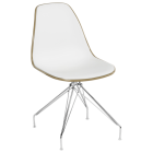 Стілець Tilia Eos-X ніжки металеві хромовані кавовий - біла слонова кістка