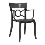 Кресло Papatya Opera-K сиденье черное, верх прозрачно-дымчатый