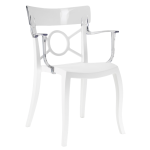 Кресло Papatya Opera-K сиденье белое, верх прозрачно-чистый