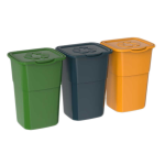Набір сміттєвих баків ECO 3 зелений, синій, жовтий