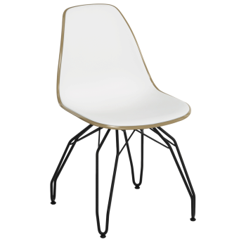 Стул Tilia Eos-M ножки металлические крашеные кофейный - белая слоновая кость