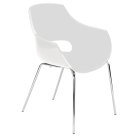 Кресло Papatya Opal матовое белое, база хром