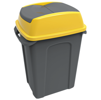 Бак для мусора Planet Hippo 25 л антрацитовый-желтый