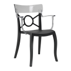 Крісло Papatya Opera-K сидіння чорне, верх прозоро-чистий